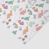 Pastel Dinosaurier auf weißem Hintergrund Seidenpapier (Detail)