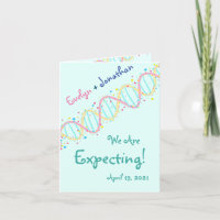 Pastel DNA Wir erwarten eine Baby-Foto-Karte