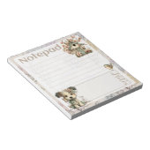 Pastel Dog & Floral – Birdhouse Spring Design Notizblock (angewinkelt)