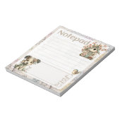 Pastel Dog & Floral – Birdhouse Spring Design Notizblock (Rotiert)