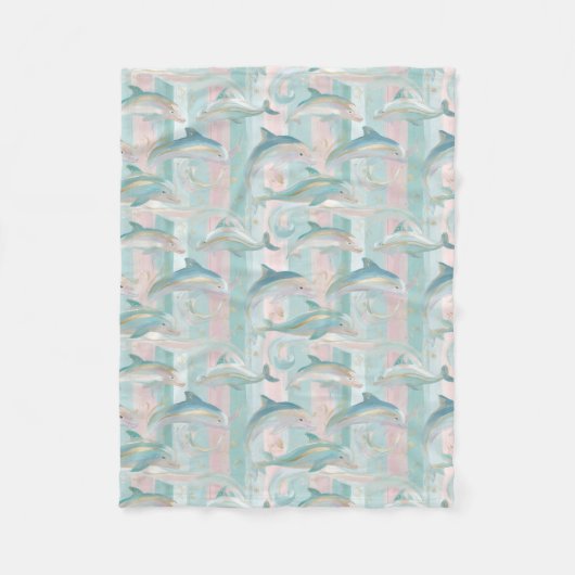 Pastel Dolphin Pattern Fleecedecke (Vorderseite)