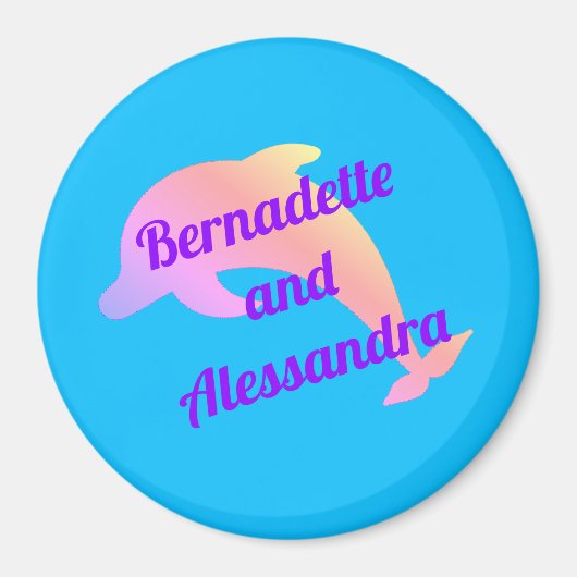 Pastel Dolphin Personalisiert Stateroom Door Marke Magnet (Vorne)