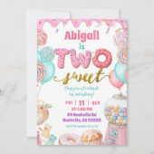 Pastel Donut Two Sweet 2nd Birthday party Invitati Einladung (Vorderseite)