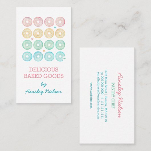 Pastel Donuts | Konditorei Visitenkarte (Vorne/Hinten)