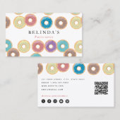 Pastel Donuts & Sprinkles Koch QR Code Visitenkarte (Vorne/Hinten)