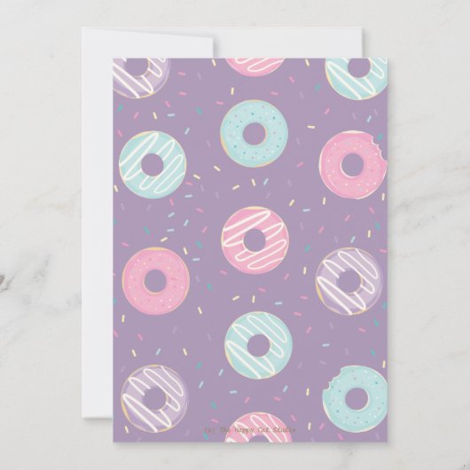 Pastel Donuts und Diapers Doughnut Baby Showroom Dankeskarte (Rückseite)