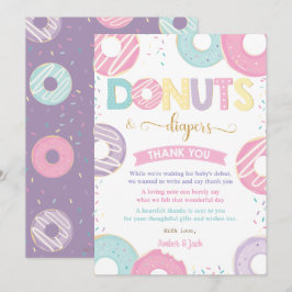 Pastel Donuts und Diapers Doughnut Baby Showroom Dankeskarte