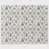 Pastel Doodle Christmas Tree Holiday Pattern Geschenkpapier (Flach)