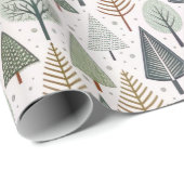 Pastel Doodle Christmas Tree Holiday Pattern Geschenkpapier (Rolleneckpunkt)