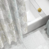 Pastel Dot Wavy Muster Grau Beige Weiß Blau Duschvorhang