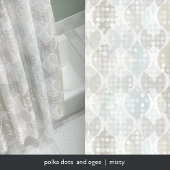 Pastel Dot Wavy Muster Grau Beige Weiß Blau Duschvorhang