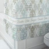 Pastel Dot Wavy Muster Grau Beige Weißes Atem Duschvorhang