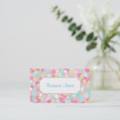 Pastel Dots Business Card Visitenkarte (Stehend Vorderseite)