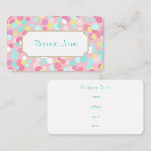 Pastel Dots Business Card Visitenkarte (Vorne/Hinten)