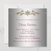 Pastel Dots Princeess Baby Dusche Einladung (Rückseite)