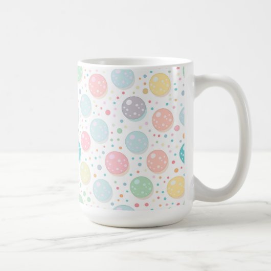 Pastel Dots Unperfektes Muster Kaffeetasse (Rechts)