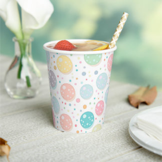 Pastel Dots Unperfektes Muster Pappbecher