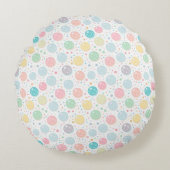 Pastel Dots Unperfektes Muster Rundes Kissen (Vorderseite)