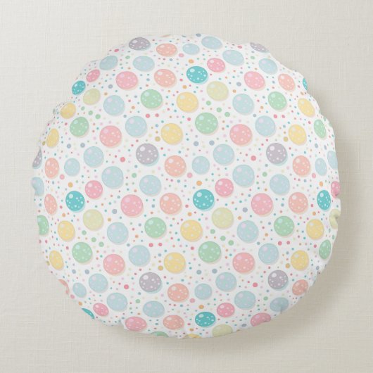 Pastel Dots Unperfektes Muster Rundes Kissen (Vorderseite)