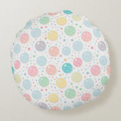 Pastel Dots Unperfektes Muster Rundes Kissen (Rückseite)