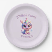 Pastel-Drache-Birthday-Adventure-Papierplatten Pappteller (Vorderseite)