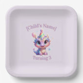 Pastel-Drache-Birthday-Adventure-Papierplatten Pappteller (Vorderseite)