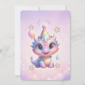 Pastel-Drache Geburtstags-Einladungs-Abenteuer (Rückseite)