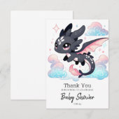 Pastel Dragon Baby Dusche Dankeskarte (Vorne/Hinten)
