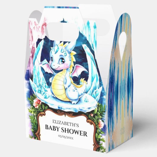 Pastel Dragon Baby Dusche Geschenkschachtel (Geöffnet)