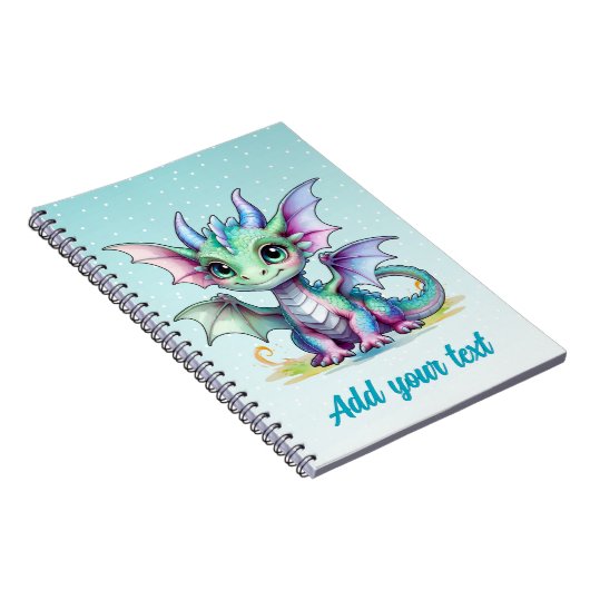 Pastel Dragon Notebook - Aqua Blue Notizblock (Rechte Seite)