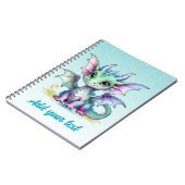 Pastel Dragon Notebook - Aqua Blue Notizblock (Linke Seite)