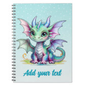 Pastel Dragon Notebook - Aqua Blue Notizblock (Vorderseite)
