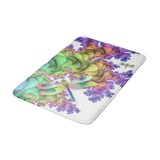 Pastel Dragonflies Bath Mat Badematte (Schrägansicht)