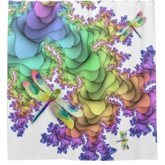 Pastel Dragonflies Duschvorhang (Vorderseite)