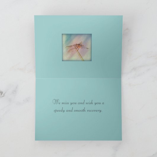 Pastel Dragonfly Get Well Karte (Innenseite)