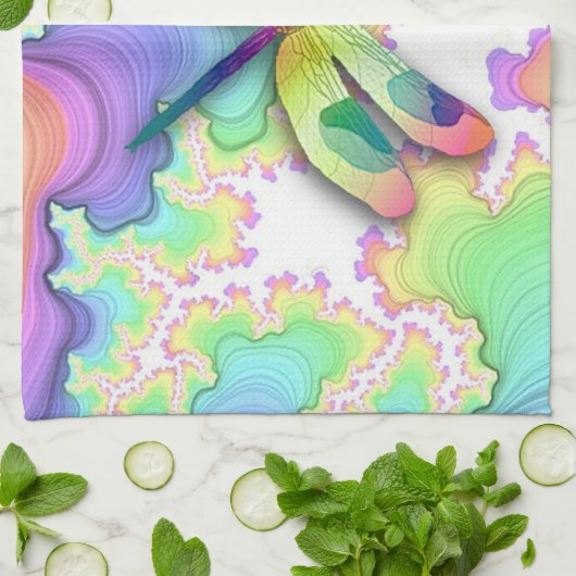 Pastel Dragonfly Küchentuch (Gefaltet)