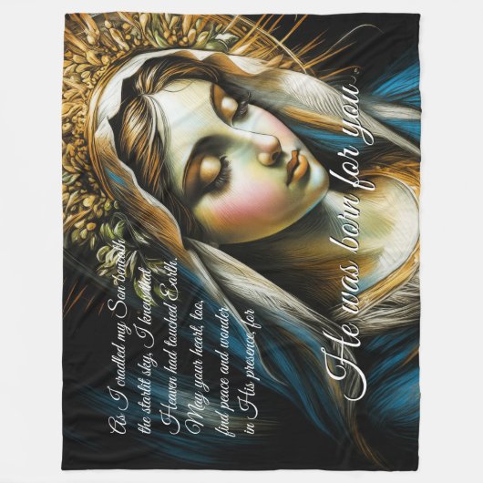 Pastel Drawing Blessed Virgin Mother Message Fleecedecke (Vorderseite)