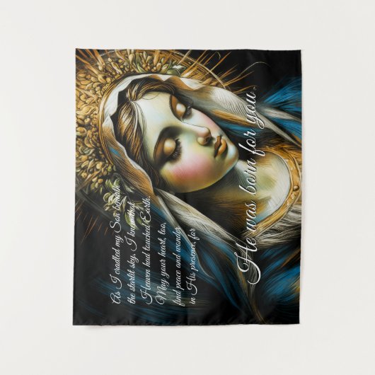 Pastel Drawing Blessed Virgin Mother Message Wandteppich (Vorderseite)