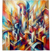 Pastel Drawing Intricate Abstract Design Duschvorhang (Vorderseite)