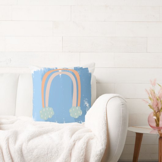 Pastel Dream Blue abstrakt Throw Kissen (Liege)