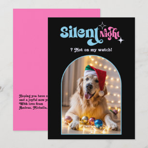 Pastel Dream Funny Retro Pet Hund Weihnachts-Foto Feiertagskarte