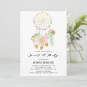 Pastel Dreamcatcher Imitate Gold Foil Sweet 16 Par Einladung (Stehend Vorderseite)