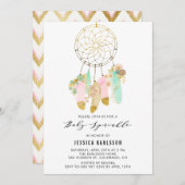 Pastel Dreamcatcher Imitate Gold Fossil Einladung (Vorne/Hinten)
