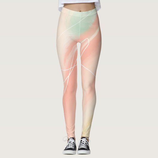 Pastel Dreams Abstrakte Kunst Leggings (Vorderseite)