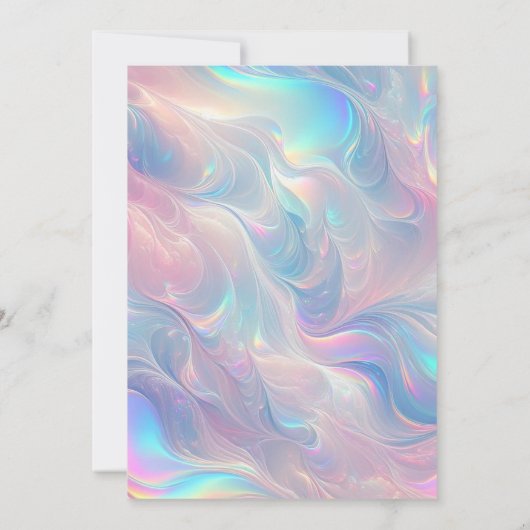 Pastel Dreamscape: Holographic Whirl-Notebook Einladung (Rückseite)