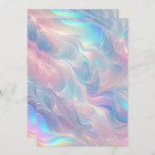 Pastel Dreamscape: Holographic Whirl-Notebook Einladung (Vorne/Hinten)
