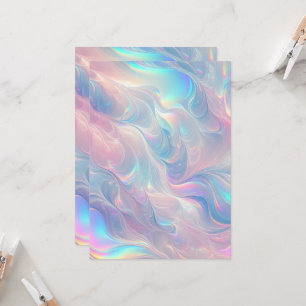 Pastel Dreamscape: Holographic Whirl-Notebook Einladung
