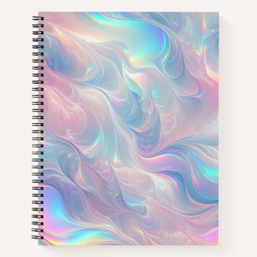 Pastel Dreamscape: Holographic Whirl-Notebook Notizblock (Vorderseite)