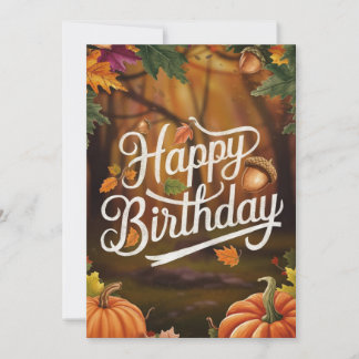 Pastel Dreamy Gemütlicher Herbst glücklich Geburts Karte