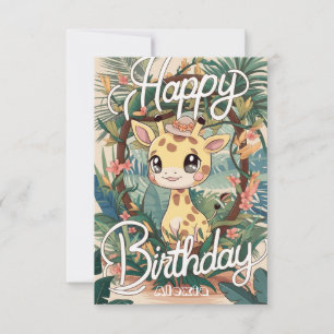 Pastel Dreamy Giraffe Geburtstag Karte